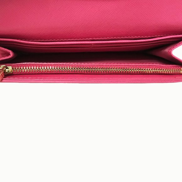 Tory Burch Robinson Pink Saffiano Leather Wallet - Picture 4 of 8